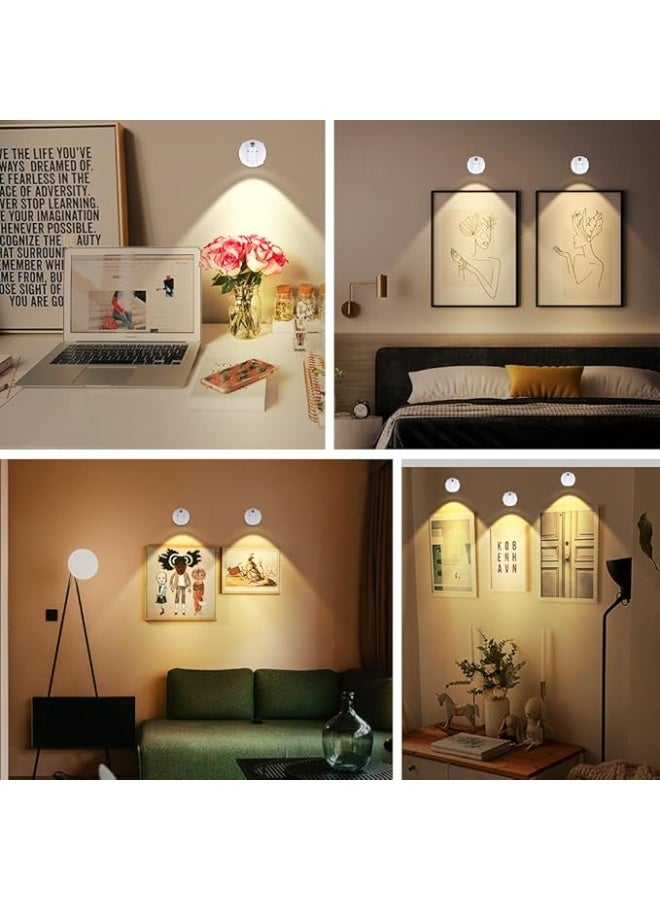 مصباح كشاف يعمل بالبطارية، مصابيح كشاف LED لاسلكية داخلية مع جهاز تحكم عن بعد، إضاءة لاسلكية لأعمال الفنون المعروضة على الحائط - Image 3